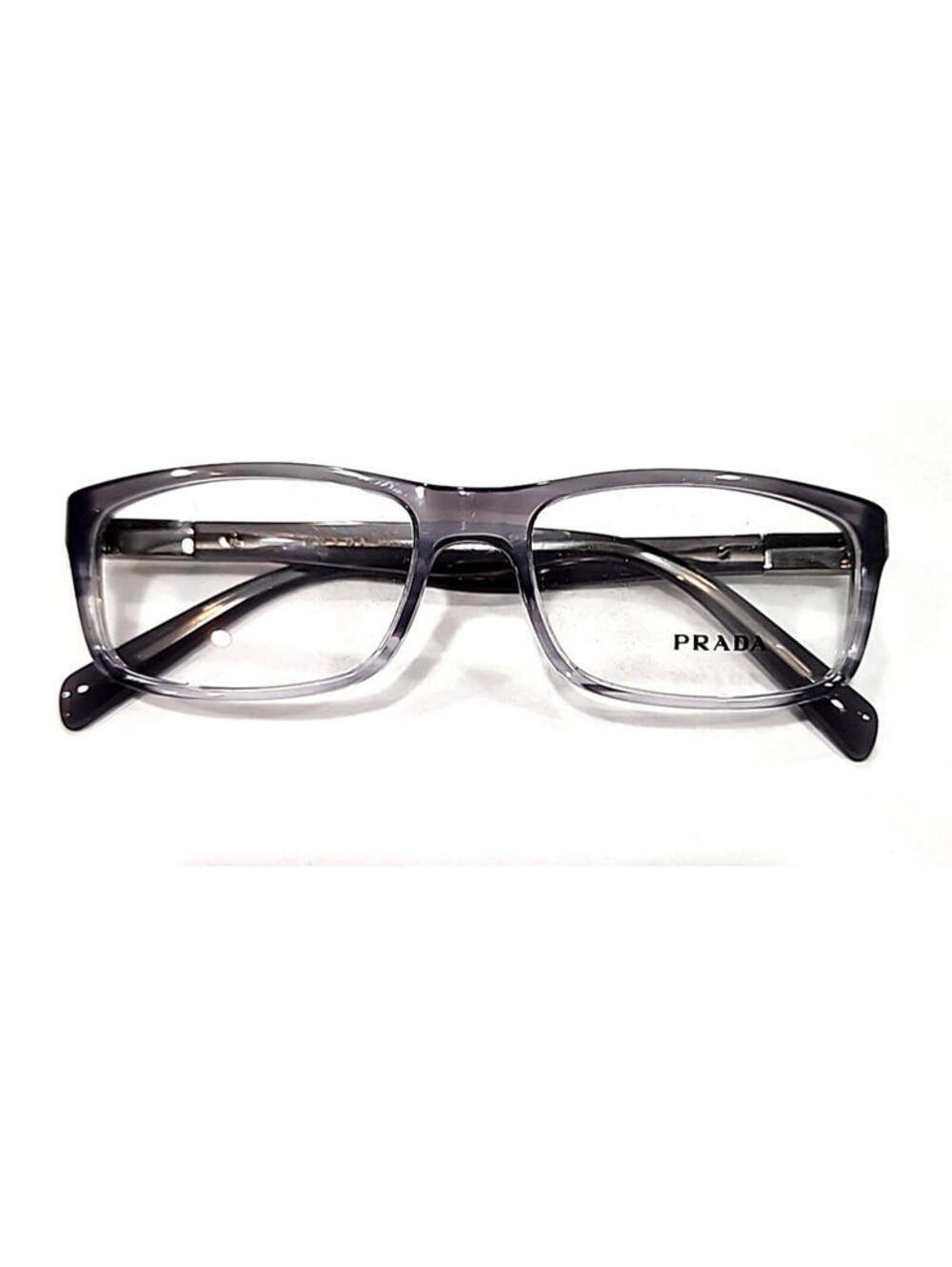 PRADA VPR02O EAJ-101 Gray Fade Rectangle Eyeglasses 53-16 140 Case Box Cloth - Picture 6 of 8